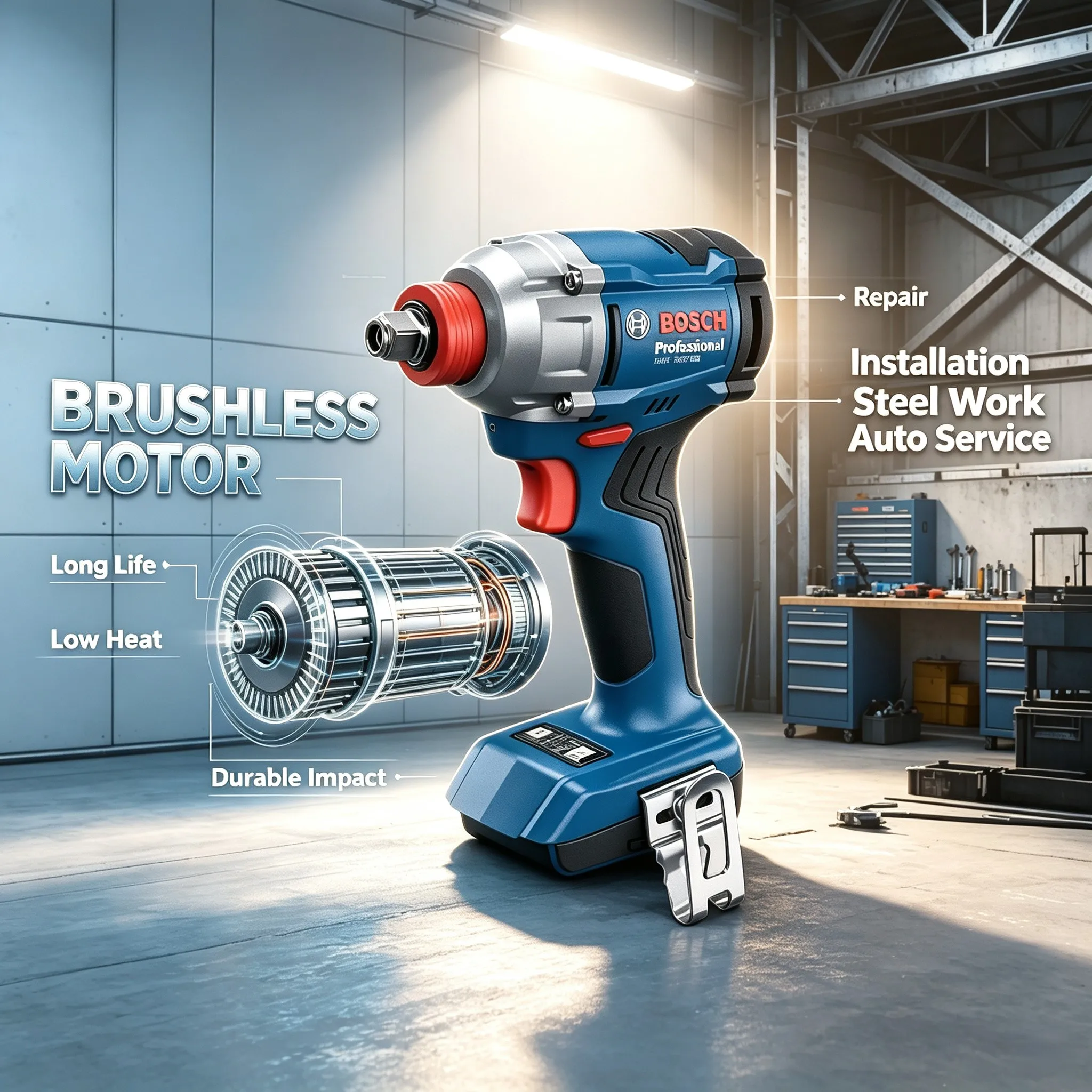 Bosch GDX 18V-285 Professional Cordless Impact Driver/Wrench, 285Nm Torque, 2-in-1 Hex & Square Holder, 18V Li-Ion