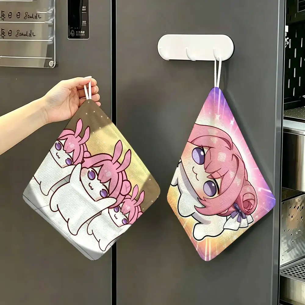 D-Dorothy DORO Cartoon Polyester Cotton Daily Towel, Hanging Kitchen Hand Wiping Cloth, Durable for Whole House Use