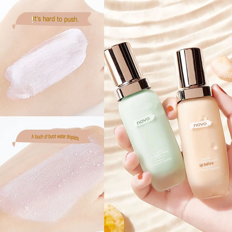 NOVO Isolation Cream Primer - No-Makeup Look Skin Brightener Water-Resistant Sweat-Proof Concealer for Long-Lasting Makeup Appli
