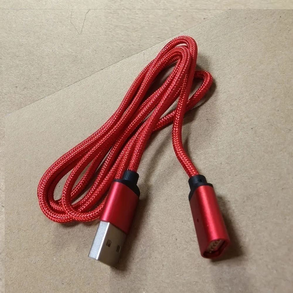 1Pcs Red Magnetic Charging Cable Plug Fast Charge USB Micro Type C Magnet Data Charging Cable