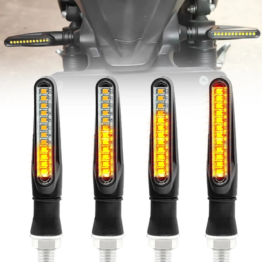 2/4 יחידות אורות סיגנל לאופנוע אוניברסליות LED מחוון סיבוב לאופנוע רץ ביום עמיד למים 12V אורות לאופנוע