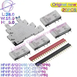 20Pcs/Lot HF41F - 05 012 024 -ZS -HS -ZST -HST 41F-C2-1 HF41F-012-ZS 5PIN 6A HF41F-024-ZS Relays 5V 12V 24V 60V DC 100% Original