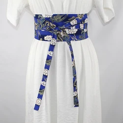 Cinto Hanfu tradicional chinês, espartilho cintura estilo japonês Obi vestido, cintura floral vintage Yukata, acessórios tradicionais