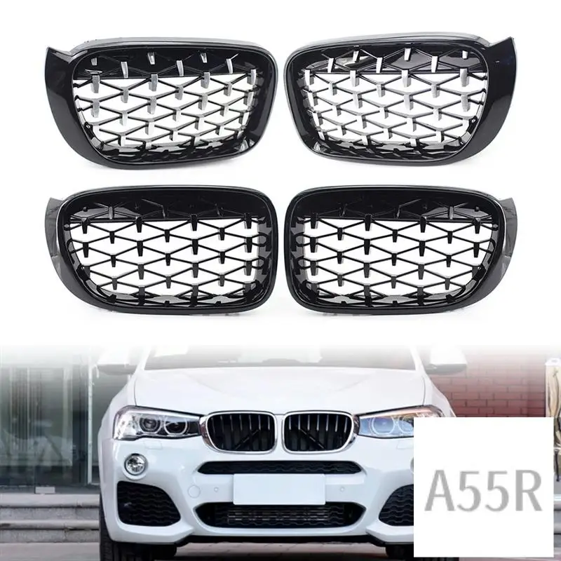 

5R-Car Front Kidney Grill Front Hood Grill Mesh Grille 51117338571 51117338572 Forbmw X3 F25 X4 F26 2014-2017 ,B