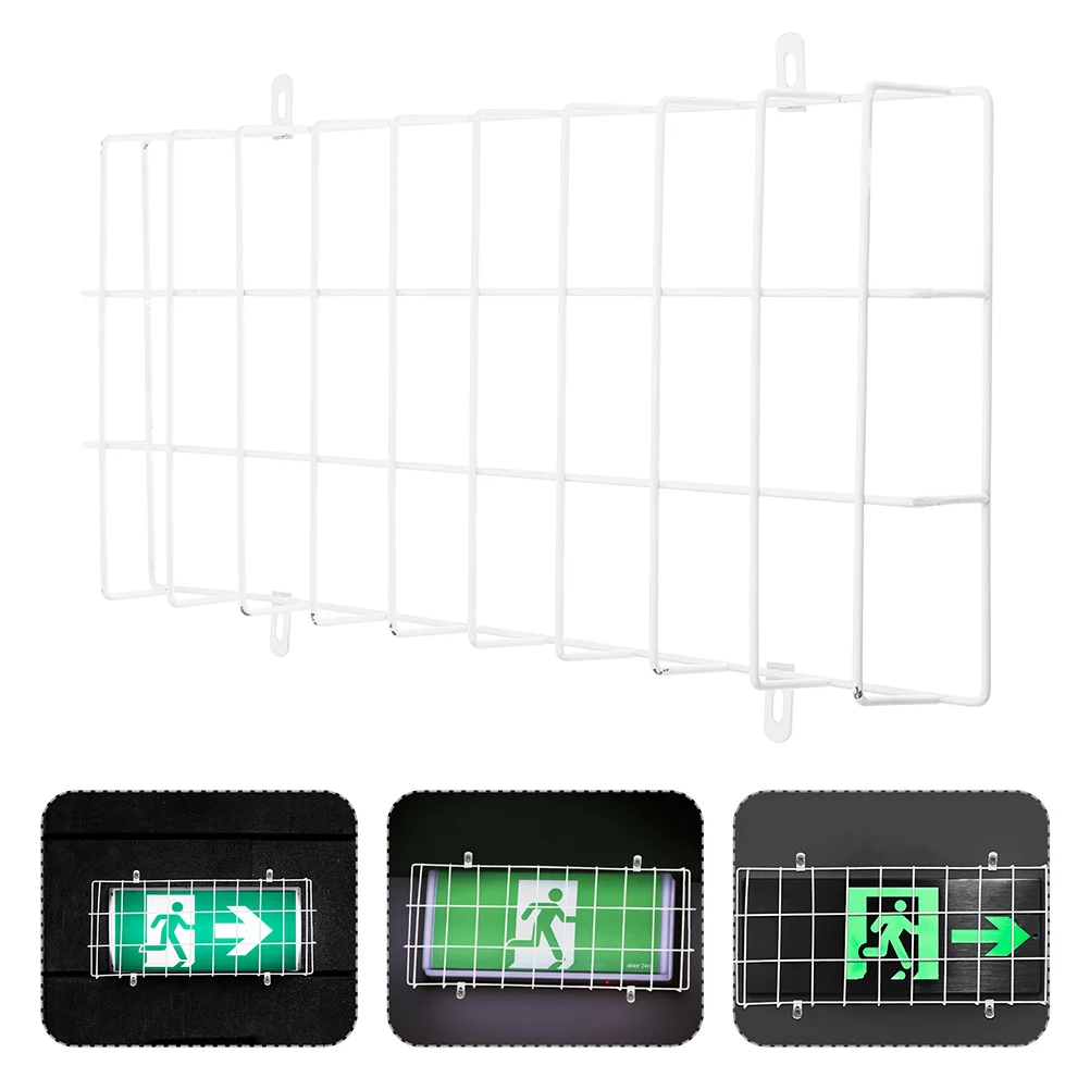 

2 Pcs Protective Grill Exit Sign Wire Cover Part Emergency Light Signs Metal Guard for Wall-mounted Stainless Steel Replacement