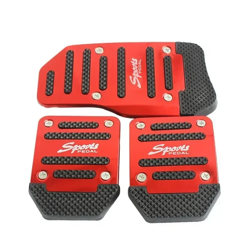 Copertura del pedale dell'auto universale in alluminio cambio automatico freno carburante Gas pedale Set Kit pedali rosso blu argento strumenti antiscivolo