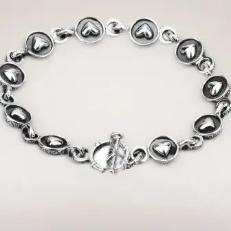

Wholesale S925 Sterling Silver Peach Heart Bracelet Necklace Women's Autumn and Winter Korean Version Fashion Exaggerate Persona