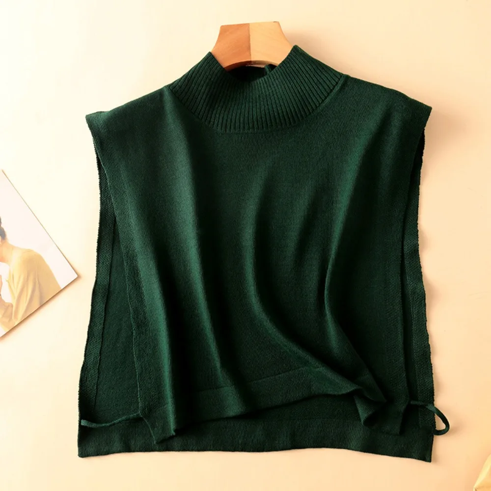 

Elegant Winter Sweater False Collar Adjustable Solid Color Stand Collar Half-Shirt Style Warm Turtleneck Neckwear