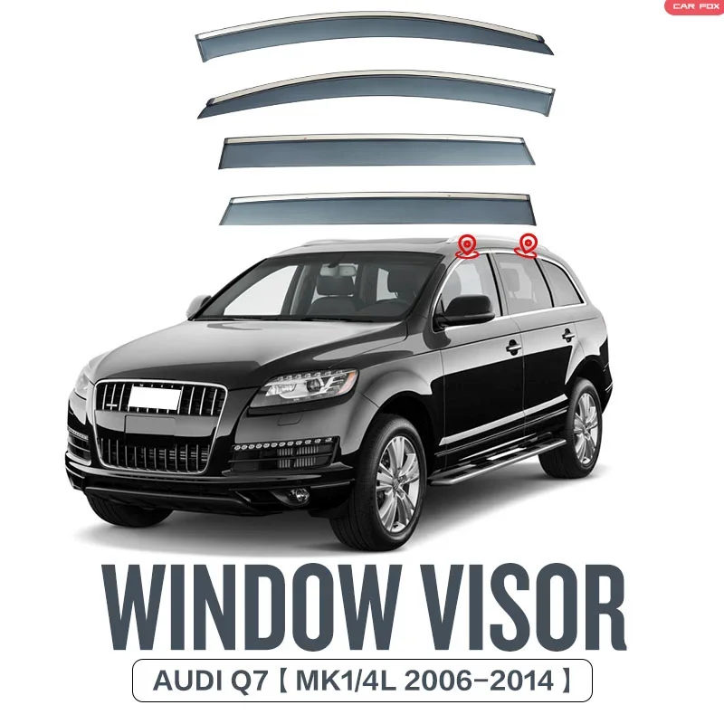 

For AUDI Q7 MK1 4L 2006-2015 Window Visor Wind Deflectors Visors Vent Shades Rain Guard Shades Ventvisor Window Visor Body Kit