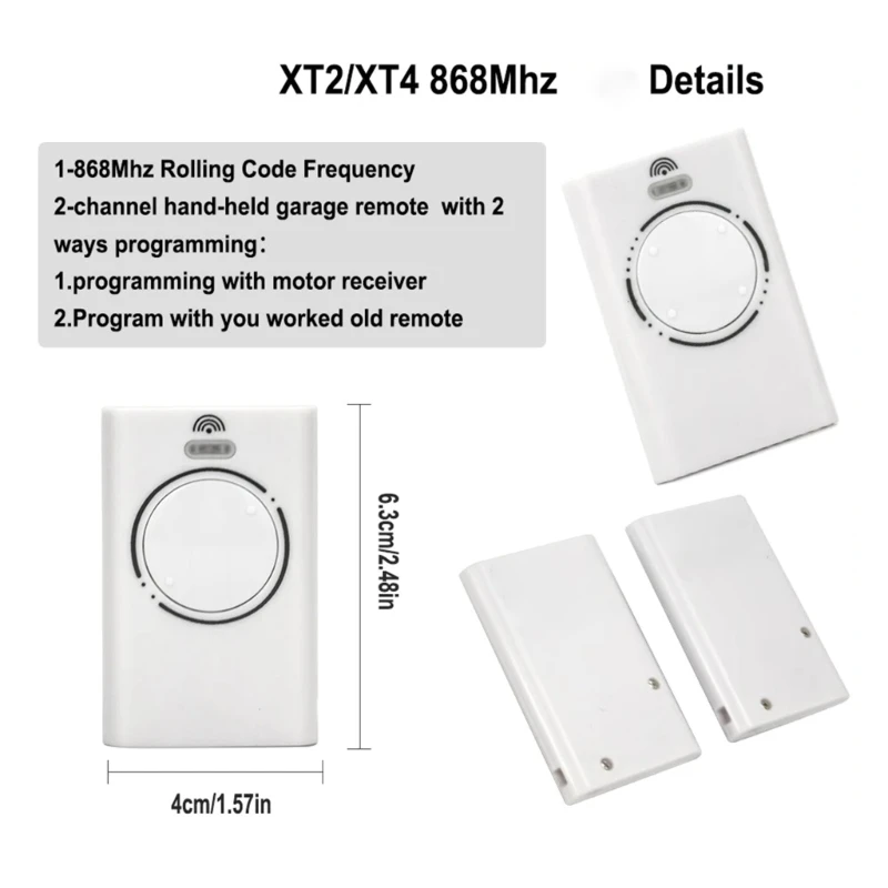 280-868MHz التحكم عن بُعد مرآب بلاستيكي فتاحة التحكم عن بعد اللاسلكي اللاسلكي