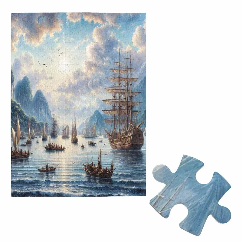 Legpuzzel van 500 stuks voor volwassenen - Zeilschepen, zeelandschap, klassieke maritieme puzzel