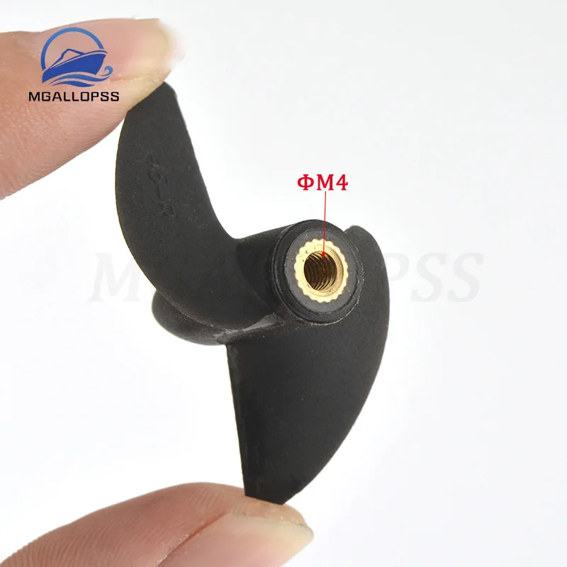 

RC Boat M4 Two Blades Paddle With Screw Thread Nylon Propeller Positive(Reverse) Propelle For 4mm M4 Prop Shaft For Boat Shaft