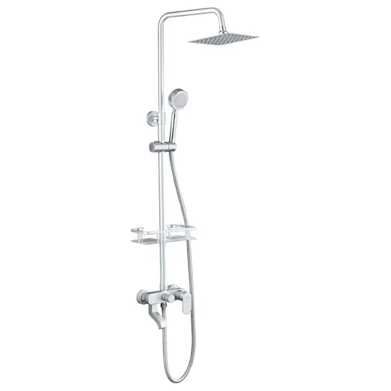 Aluminum Rainfall Shower Set 3 Functions Hot Cold Bathroom Shower System Featuring Ceramic Valve Core Rain Spray