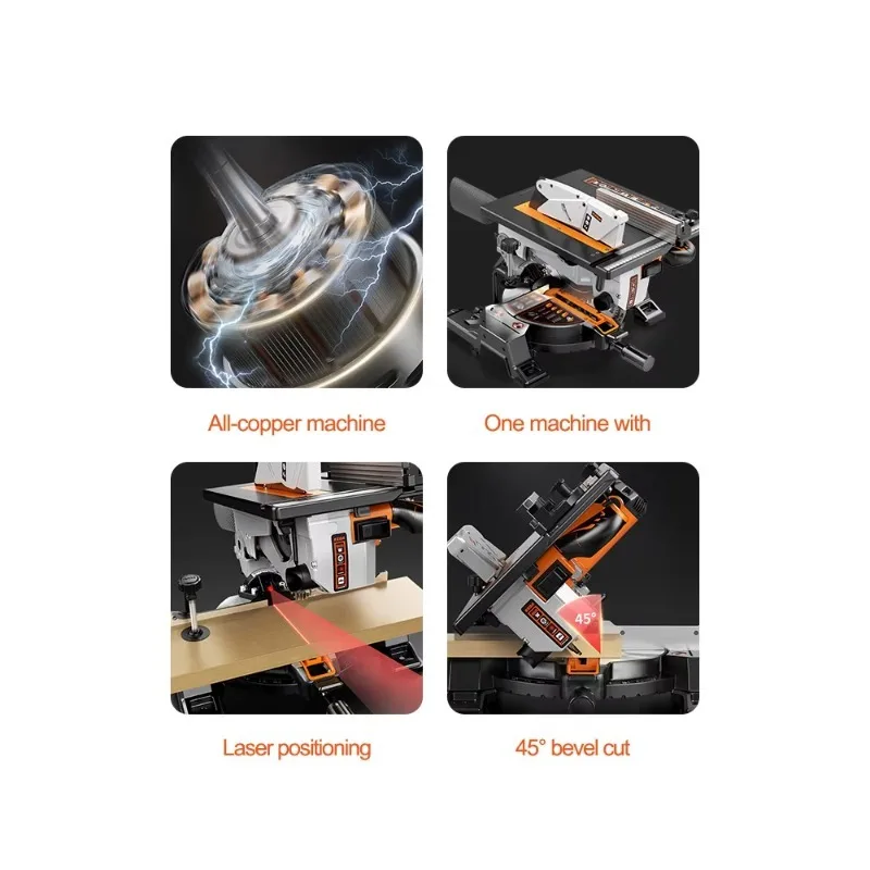 New Multifunction Woodworking Table Saw Household Dust-free Saw Solid Wood Composite Laminate Floor Cutting Machine