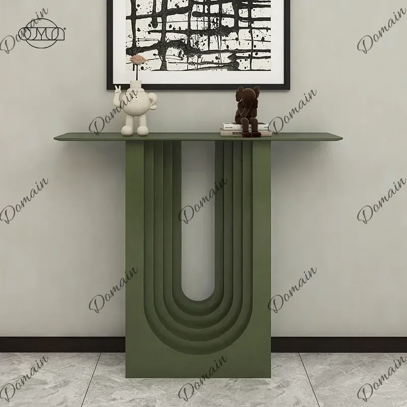 Entrance table, entrance door, entrance table, villa end view, aisle, narrow wall-mounted storage rack