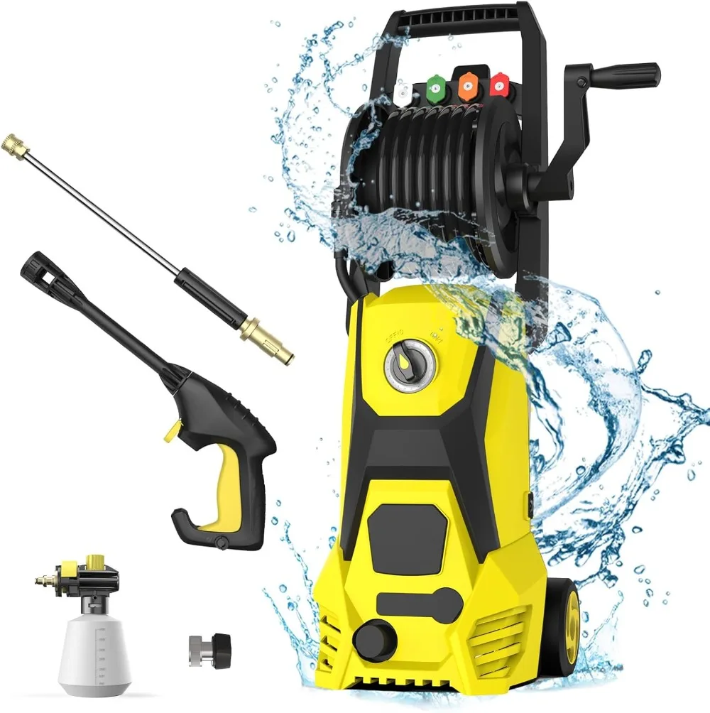 

4800 PSI Max 3.2 GPM Power Washer with 35 FT Power Cord, 20 FT Hose, Soap Tank, Car Cleaning for Garden, Patios, Yard