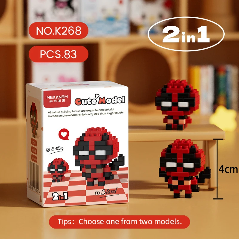 2IN1 Deadpool lega Building Blocks Marvel Legends Disney Spider Man Building Blocks Blocks Cartoon building block for Kids Toys