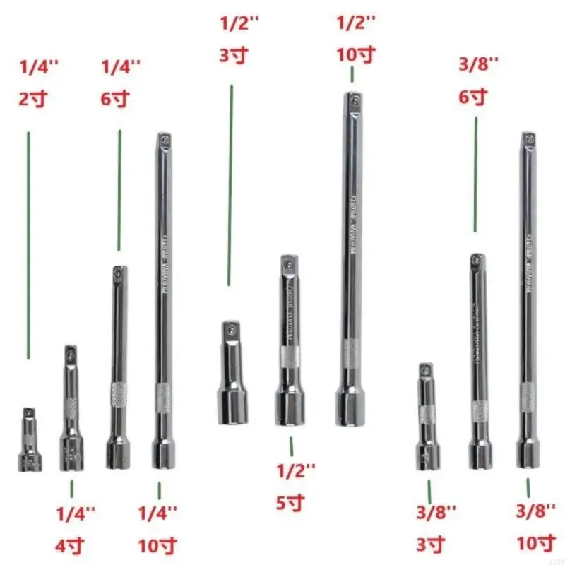 

4XBA 15pcs Socket Extension Bar Set Size 1/2inch 3/8inch Impact Wrench Extender