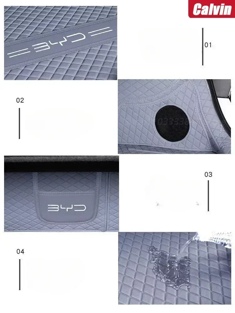 Leather Car Front Storage Box Pad For BYD Seal EV DMi 2023 2024 Trunk Mat Waterproof Bottom Protector Pad Car Interior Decor