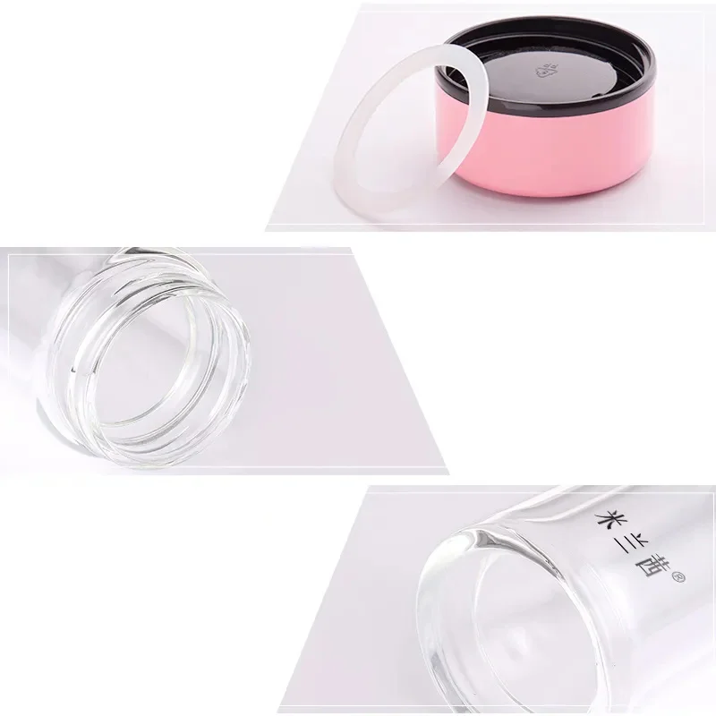 Glass Cup Double Layer Men and Women Portable Thermal Insulation Thickening Anti-fall Household Water Cup Filter Car Tea Cup