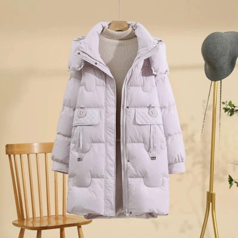 Winter New Down Cotton-padded Clothes Women's Medium and Long Korean Version Loose  Spring and Autumn Warm Cotton-padded Jackets