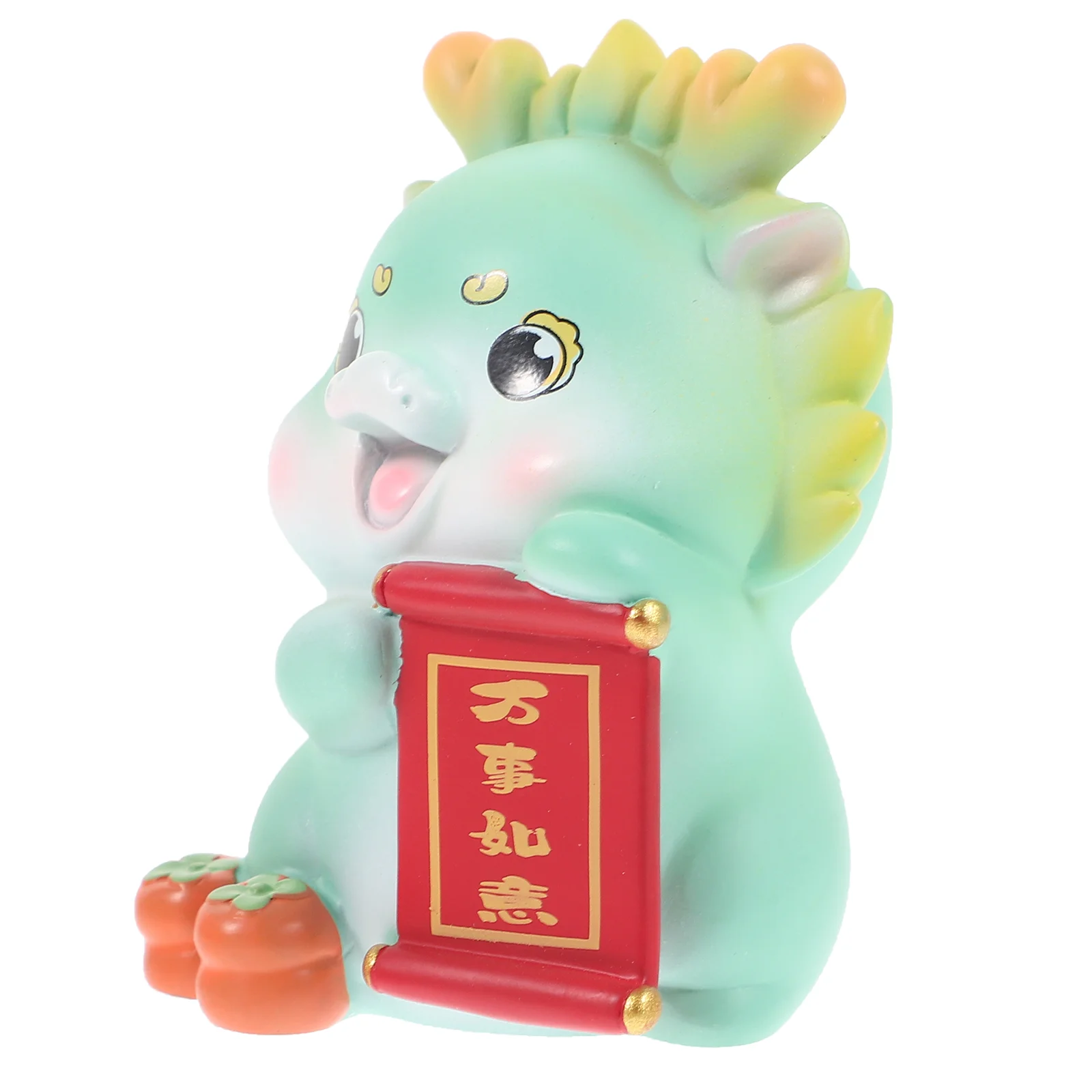 Auspicious Dragon Cute Resin Figure Home Desktop Children New Year Gift of The Zodiac Figurines Miniature Statue Cartoon