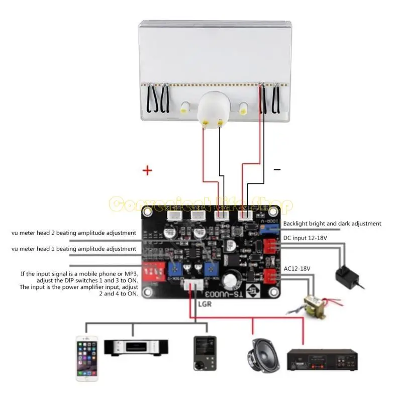 

L1EE VU-Ammeter Meter Header Power TN-105 High Accuracy Level Power Amplifier-Meter Digital-Discharge Flat Mixer-Power Meter