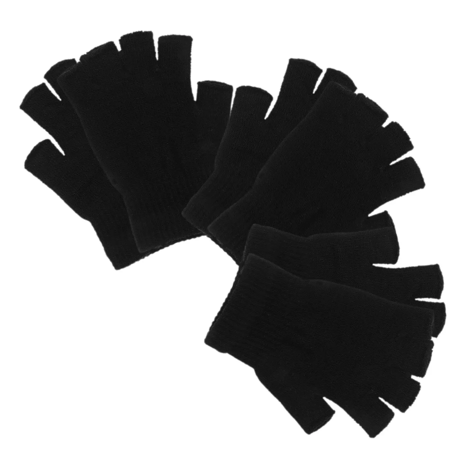 

3 пары зимних вязаных перчаток без пальцев с сенсорным экраном, теплые, эластичные, унисекс, для вождения, набора текста и активного отдыха