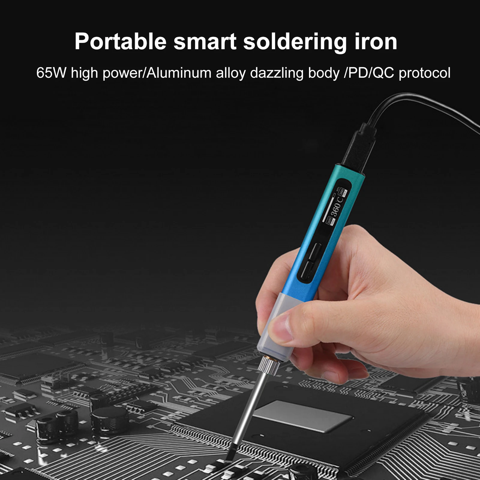 

65W Electric Soldering Iron Smart Digital Display Mini Soldering Pen Portable Constant Temperature Solder Station
