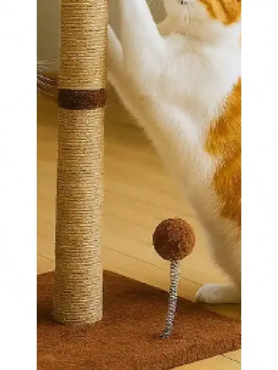 

Дерево-когтеточка для кошек высотой 34 дюйма - Милое дерево-когтеточка для лазания, подходящее для крупных кошек и котят, прочное, для использования в помещении, из сизаля.