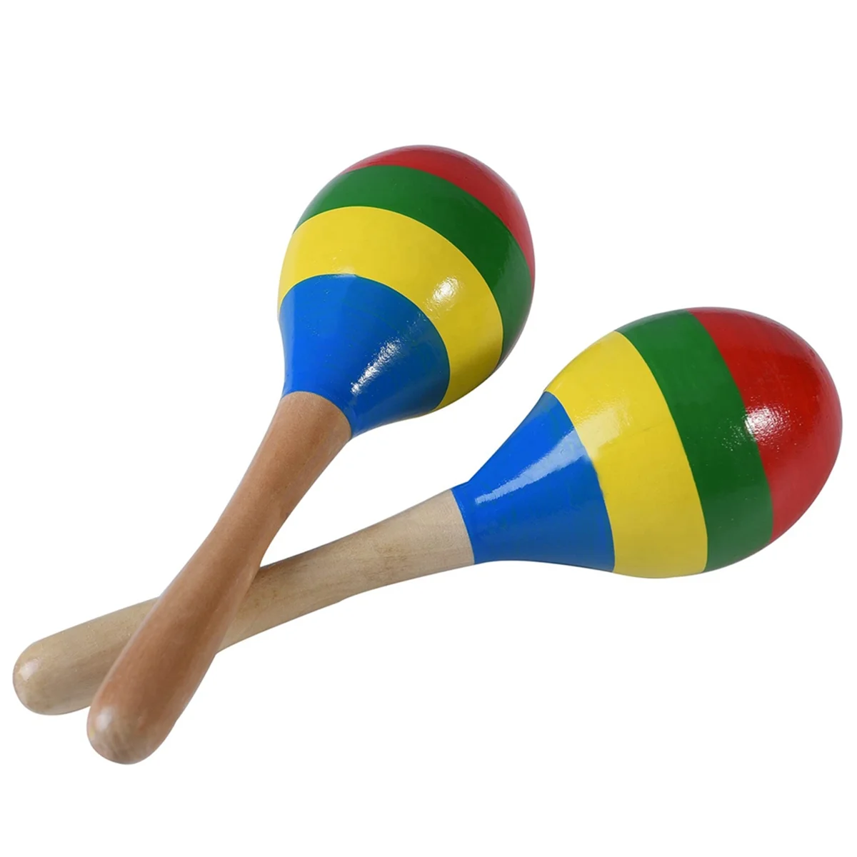 Maracas Hand Percussion Rattles, Wooden Rumba Shaker Musical Instrument for Kids Adults, Set of