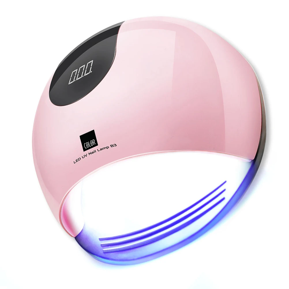 Lampe à ongles UV LED 80W, sèche-linge, 4 réglages de minuterie, vernis cuit rose, capteur automatique, écran LCD, vernis Gel, durcissement des ongles