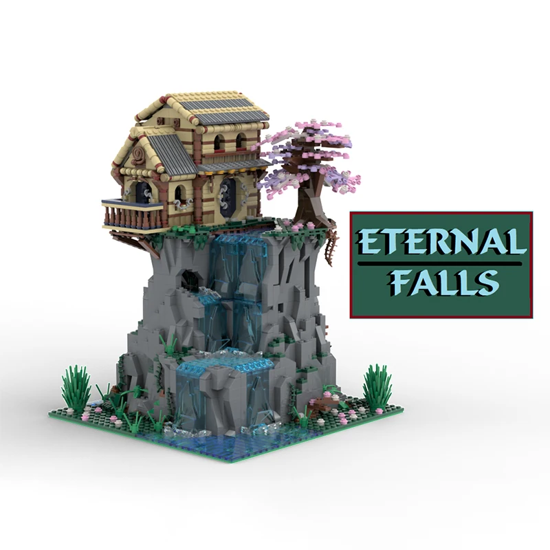 

1943pcs MOC Eternal Falls Natural Modular Buildings DIY Model Building Blocks Advanced Architecture Toys Gift for Expert Adults