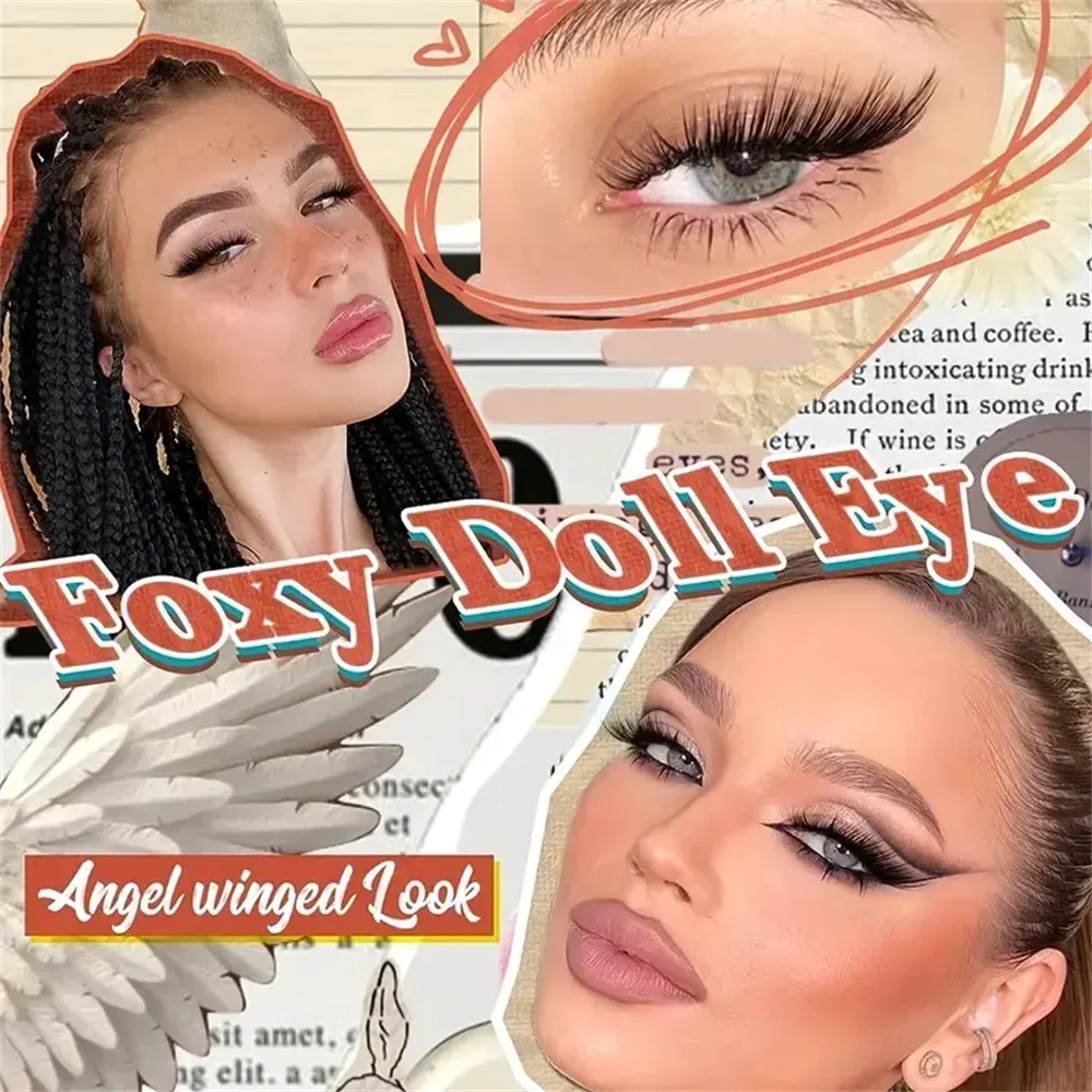 5 pares de pestañas de zorro de aspecto natural, pestañas de ojo de gato, pestañas alargadas 3D de 16 mm, perfectas para realzar su apariencia