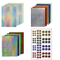 77PCS Holographic Fishing Lure Sticker With 5D Fish eyes Fish Scales Tape Luminous Sticker DIY Making Fishing Lure Accessories