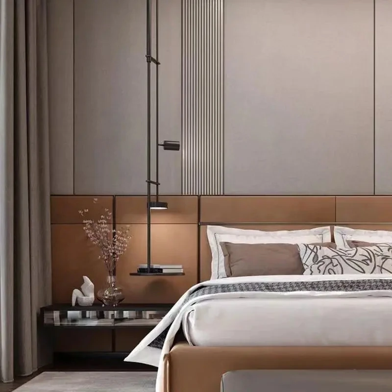 Postmoderne minimalistische Wandlampe, Hotelkorridor, Wohnzimmer, Arbeitszimmer, Designerlampe, Schlafzimmer, Nachttisch, lange Stange, Wandlampe