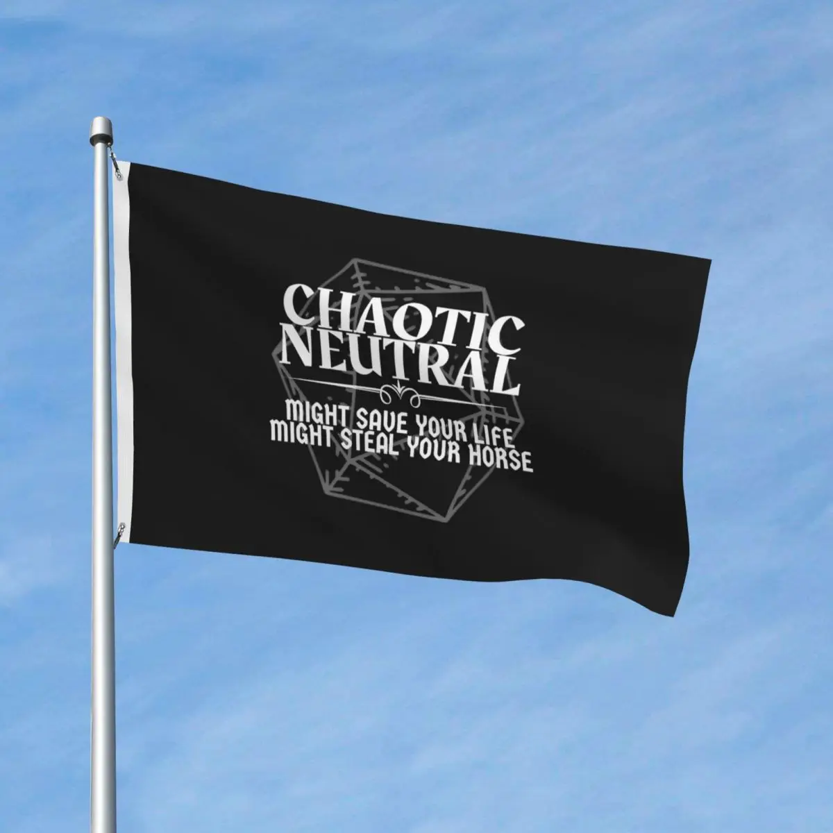 Chaotic Neutral Might Save Your Life Flag Outdoor Banner Polyester Might Steal Your Horse DnD Character Alignment 90x150cm Flags