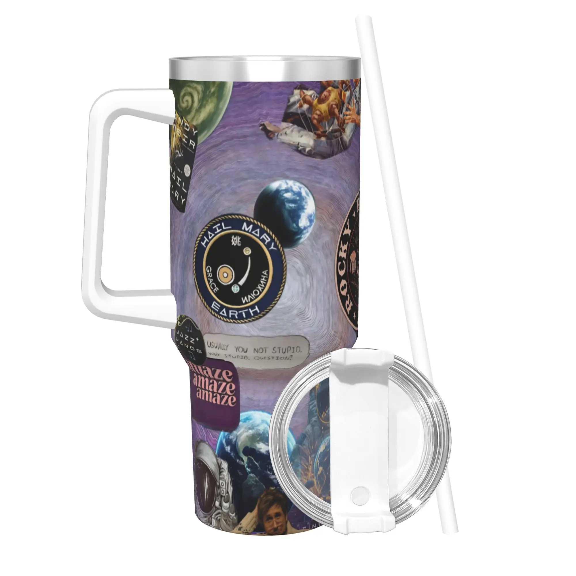 Project Hail Mary Movie 2026 Tumbler Vacuum Insulated  Coffee Cups with Lid Straw Double Wall Mugs Water Bottle 40oz