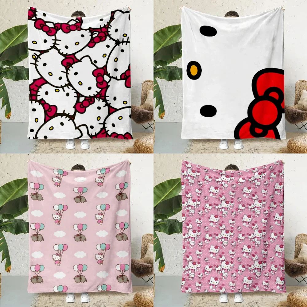 Cute Cartoon S-Sanrio Hello Kittys Printed Blanket Picnic Blankets Warm Blanket Soft and Comfortable Home Travel Birthday Gift