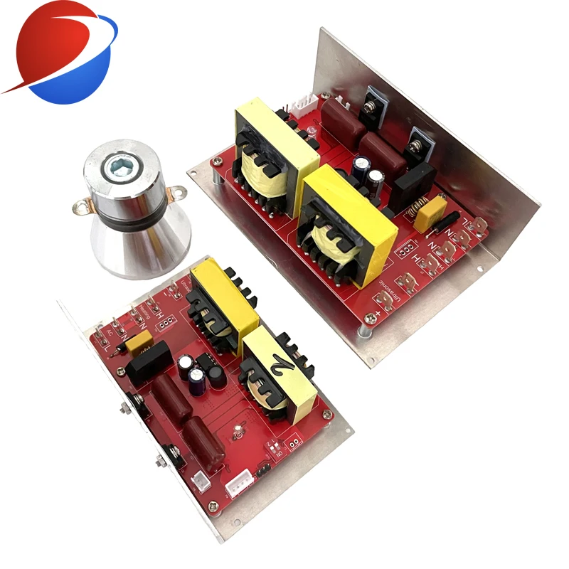 100W/28khz Ultrasonic Generator PCB 110V CE and FCC certification with two 28khz ultrasonic cleaning transducer