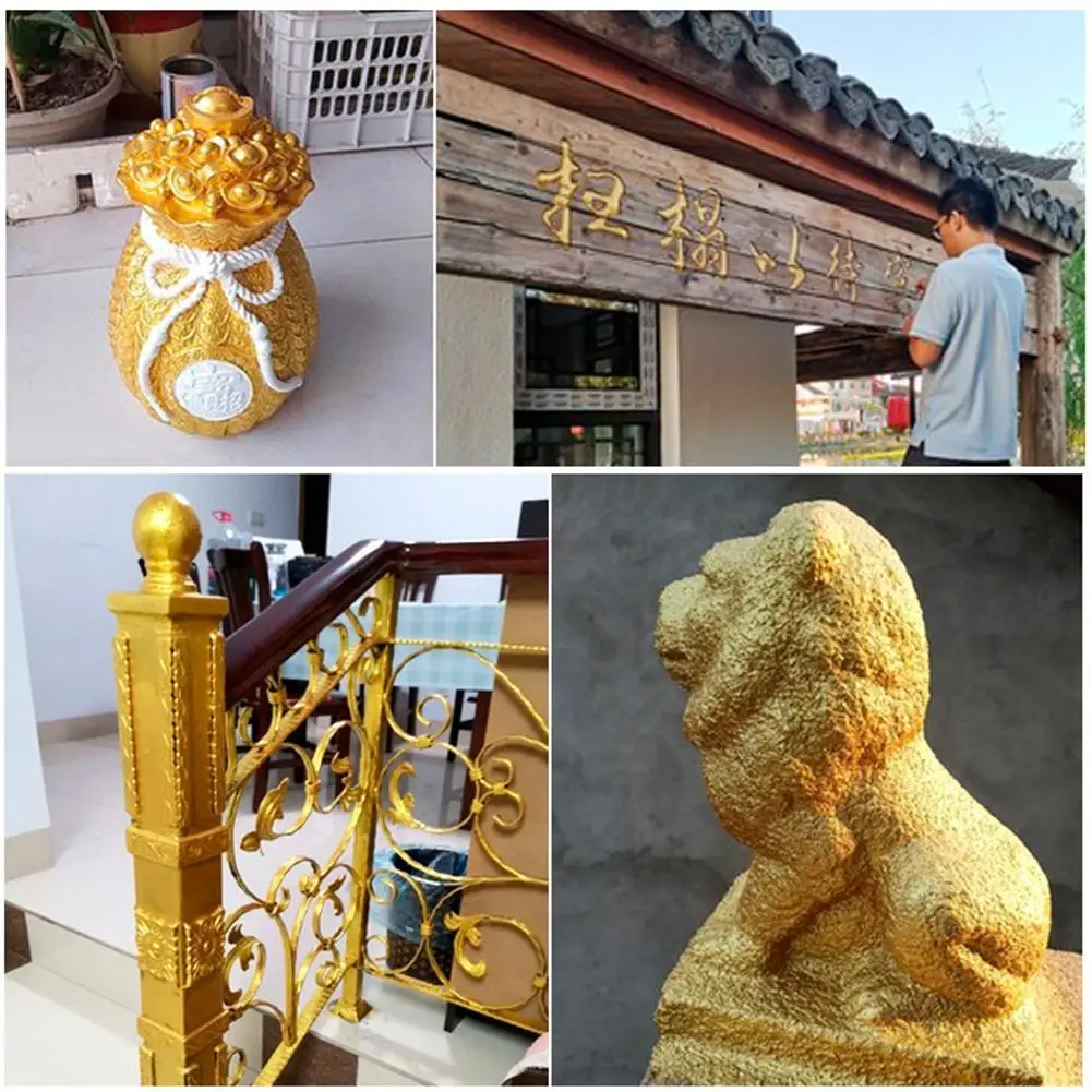 100g/Bottle Gold Paint Water-based Bronzing Paint For Wood Gold Statue Furniture Gold Paint Safe Non-toxic Gold Foil Paint Decor