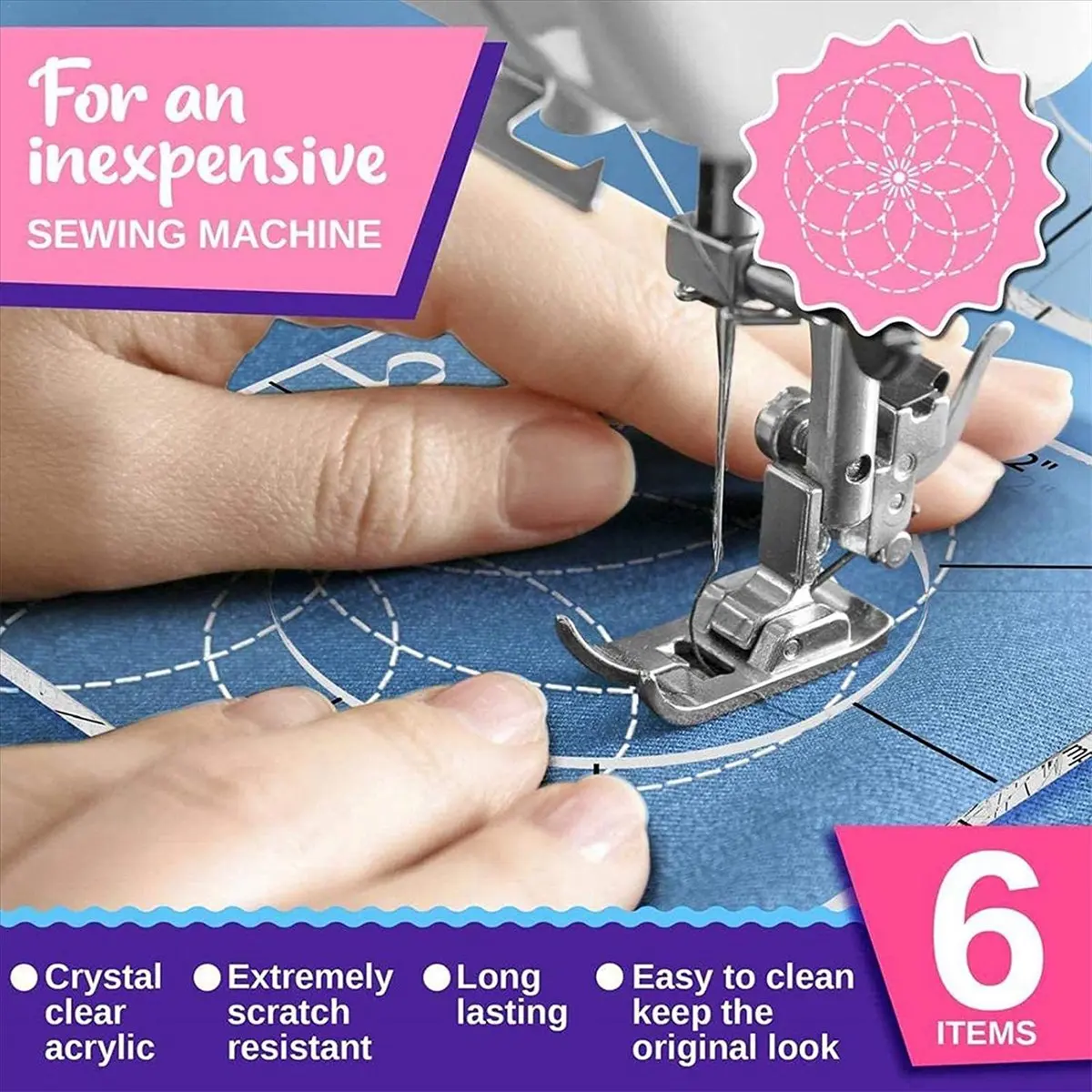 A24I 6Pcs Patchwork Ruler Quilting Tools Templates Set DIY Apparel Sewing Supplies Quilter Ruler Sewing Stencil Tool Sewing
