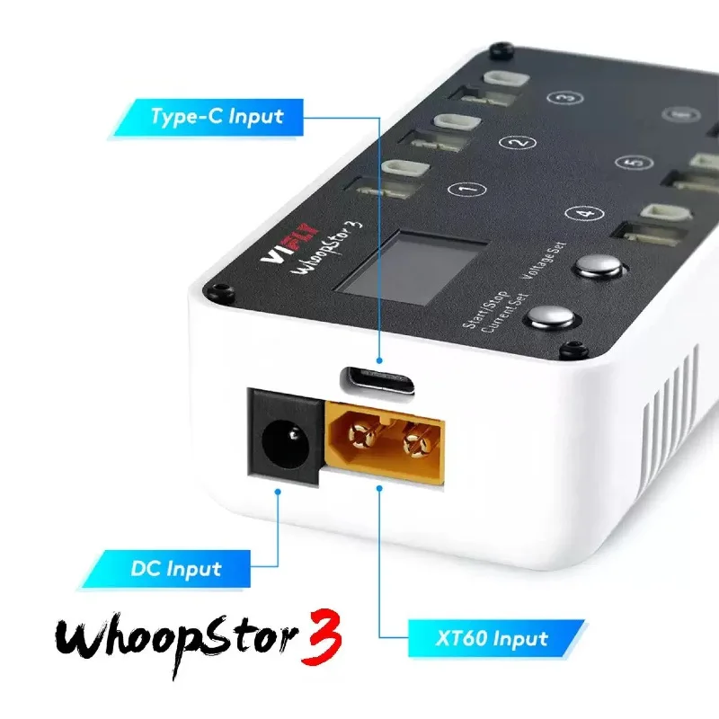 VIFLY third generation WhoopStor crossing mini drone 1S lithium battery 6 ports BT2PH charger and discharger color screen