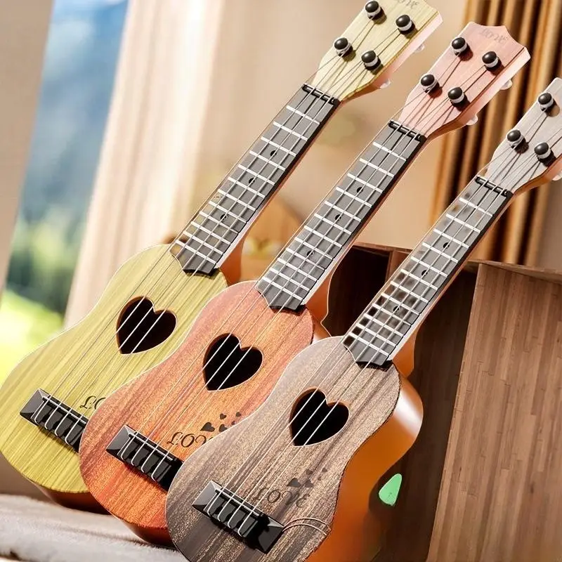 New-Guitar Toys With Paddles 26/35cm Simulating Yukrili Musical Toy Kids Guitar 4 Strings Musical Instrument Learning Gifts