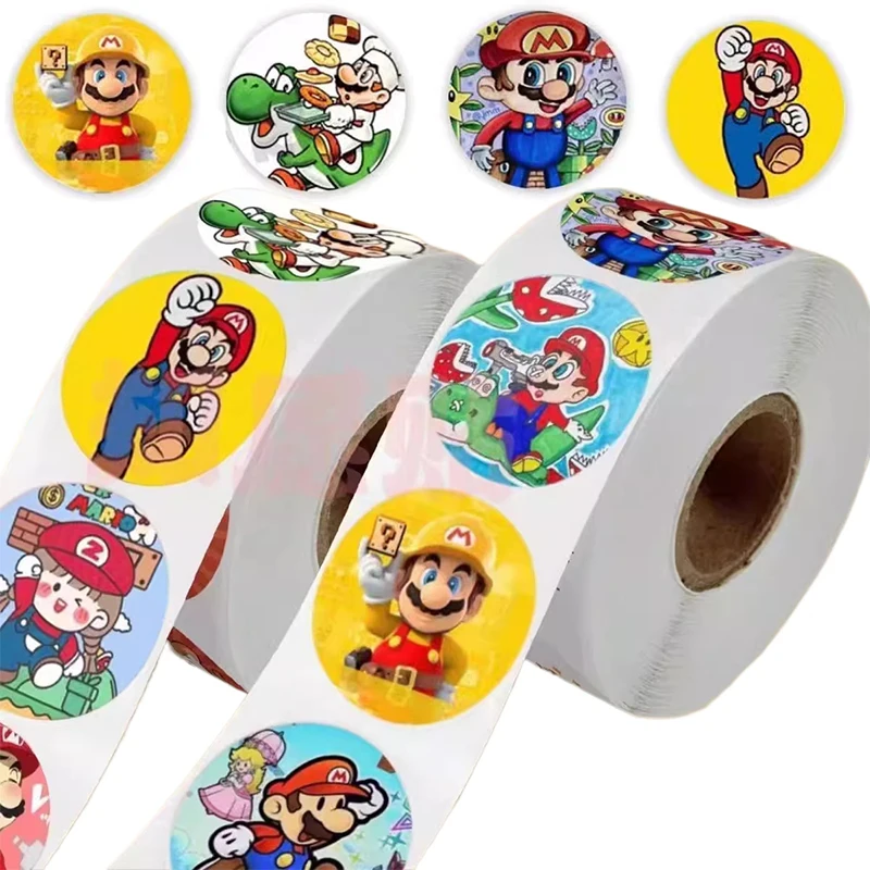 500pcs Super Mario Bros Stickers Anime Cartoon Diy Label Luggage Graffiti Decals Cartoon Kids Party Candy Stickers Decorative