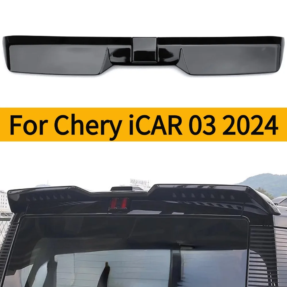 For Chery iCAR 03 2024 Rear Roof Trunk Lid Car Spoiler Wing Lip Tail  Deflector Glossy Black  ABS Plastic Exterior Tuning Access