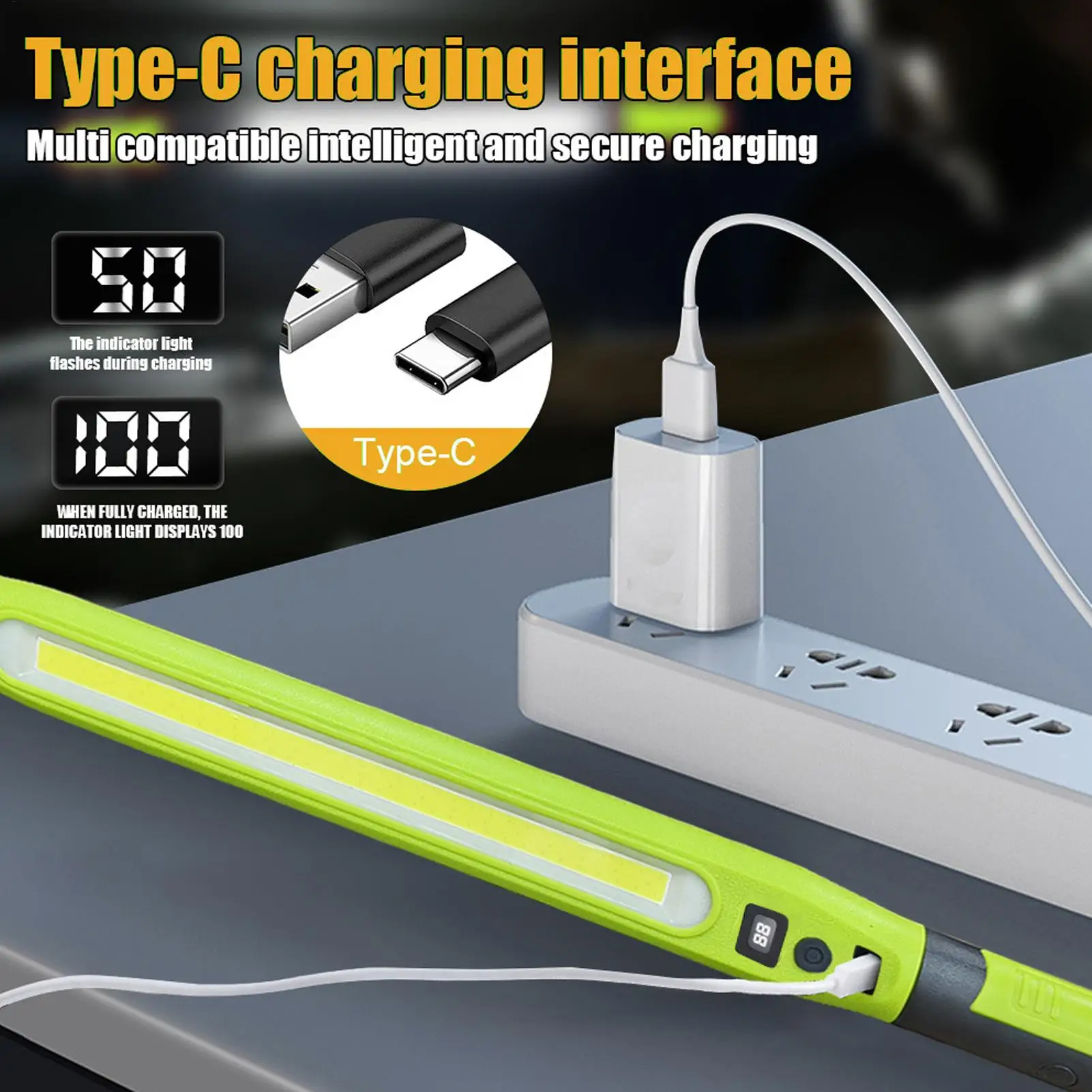 

LED Magnetic Light Waterproof Battery Powered LED Under Hood Work Light Bar For Garage Workshop Camping Hiking Construction Site