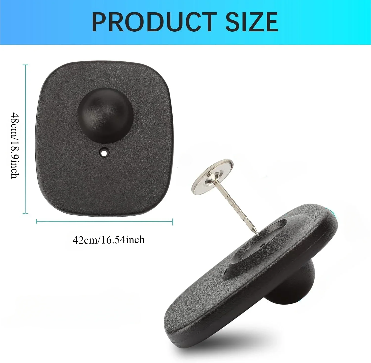 100 قطعة مضادة للسرقة للبيع بالتجزئة EAS 8.2 ميجا هرتز علامة أمنية صلبة RF علامات أمان مربع للبيع بالتجزئة لسوبر ماركت الملابس مع فتح الدبابيس