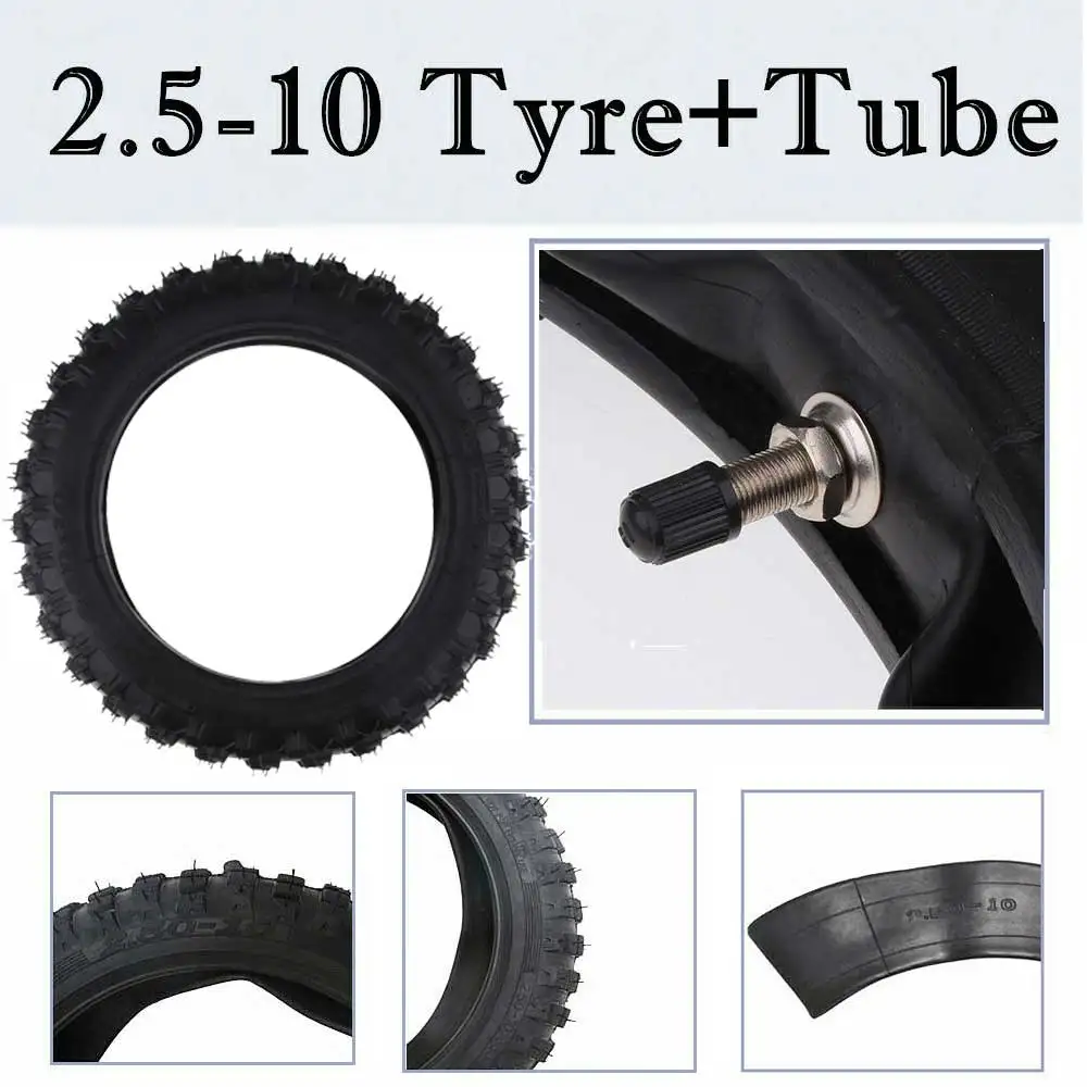 Inflatable Electric Scooter Tyre 2.50-10 Rubber Straight Valve Durable Road Grip for Honda CRF50