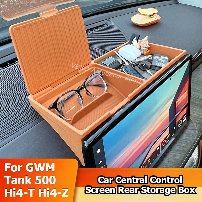 

‌For GWM Tank 500 Hi4-T Hi4-Z 2025 2026 Car Central Control Screen Rear Storage Box Anti-Slip Dashboard Organizer Phone Holder